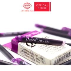 Ống mực bút máy Queen (Nữ Hoàng) - Đường Kính 3.4mm -  1 Hộp 12 Ống/ 1 Block 12 Hộp - Màu Tím/Xanh Dương/Đen - FIC034