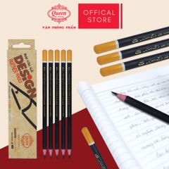 Bút chì 2B Queen (Nữ Hoàng) - CHÍNH HÃNG - Thân Màu Đen - 2B Design Partner  PC-950 - 1 Hộp (12 cây)