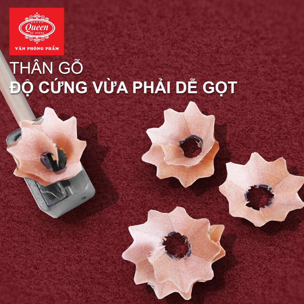 Bút chì 2B Queen (Nữ Hoàng) - CHÍNH HÃNG - Thân Gỗ - 2B Art Pencil  PC-990 - 1 Chiếc