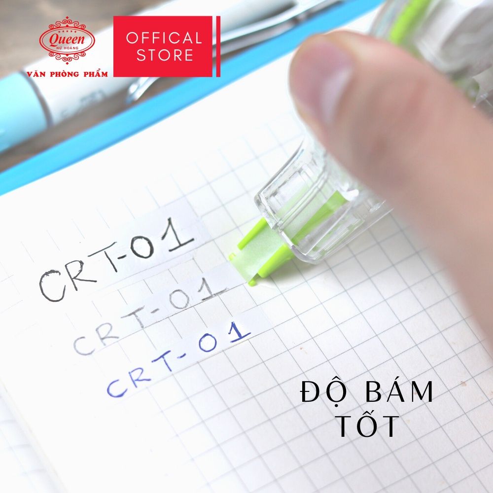 Bút xóa băng Queen (Nữ Hoàng) - CRT01 (12M) - Chính Hãng - 1 Cái - 12 Cái/hộp (Giá Sĩ - Màu Ngẫu Nhiên)