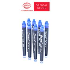Ống mực bút máy Queen (Nữ Hoàng) - Đường Kính 3.4mm -  1 Hộp 12 Ống/ 1 Block 12 Hộp - Màu Tím/Xanh Dương/Đen - FIC034