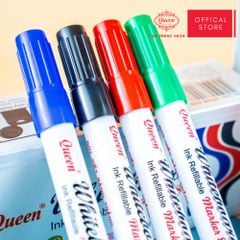 Bút Lông Bảng/Bút Viết Bảng Trắng Queen (Nữ Hoàng) - 4 Màu (Xanh Dương, Đen, Xanh Lá, Đỏ - WBM800