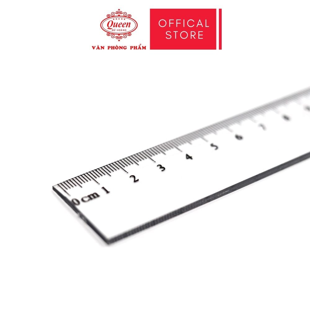 Thước nhựa 30cm - Màu Trắng Trong/Xanh/Xanh Lá/Hồng - Queen (Nữ Hoàng)