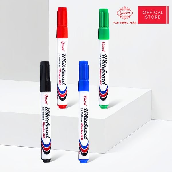 Bút Lông Bảng/Bút Viết Bảng Trắng Queen (Nữ Hoàng) - 4 Màu (Xanh Dương, Đen, Xanh Lá, Đỏ - WBM800