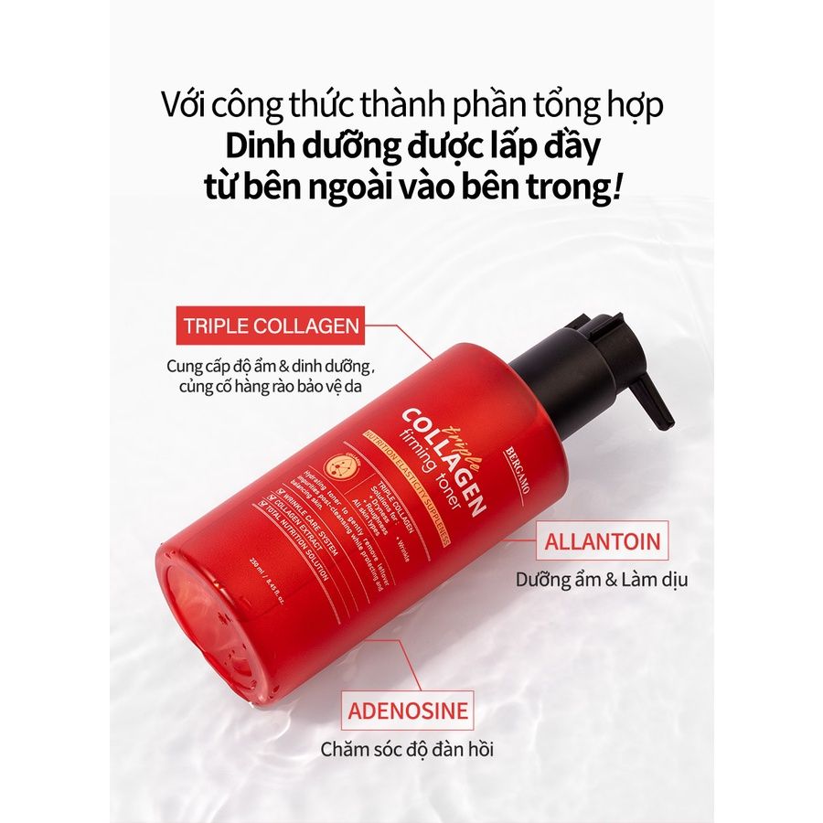 TONER COLLAGEN SĂN CHẮC BERGAMO TRIPLE COLLAGEN FIRMING TONER 250ML