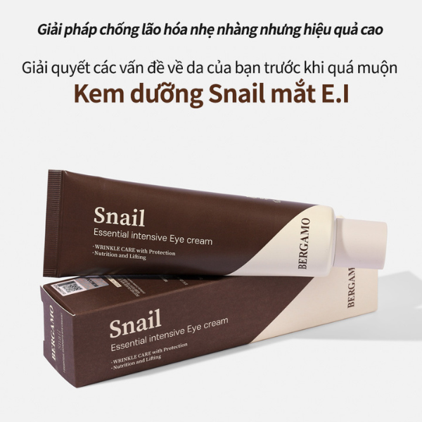 KEM DƯỠNG MẮT ỐC SÊN BERGAMO SNAIL ESSENTIAL INTENSIVE EYE CREAM 100G