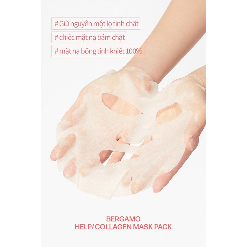 MẶT NẠ BERGAMO HELP MASK PACK CUCUMBER - DƯA LEO