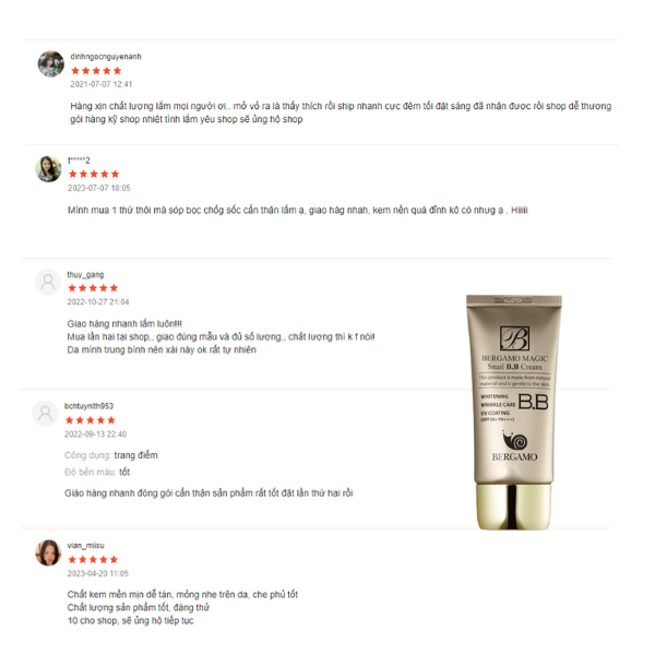 KEM NỀN ỐC SÊN BERGAMO MAGIC SNAIL BB CREAM 50ML