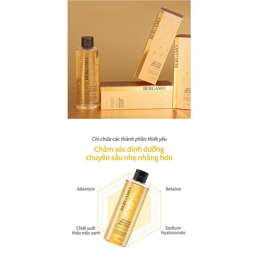 TONER VÀNG BERGAMO 24K GOLD BRILLIANT SKIN 250ML