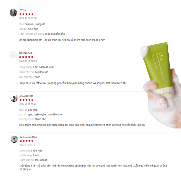 SỮA RỬA MẶT RAU MÁ BERGAMO CICA ESSENTIAL INTENSIVE CLEANSING FOAM 120ML