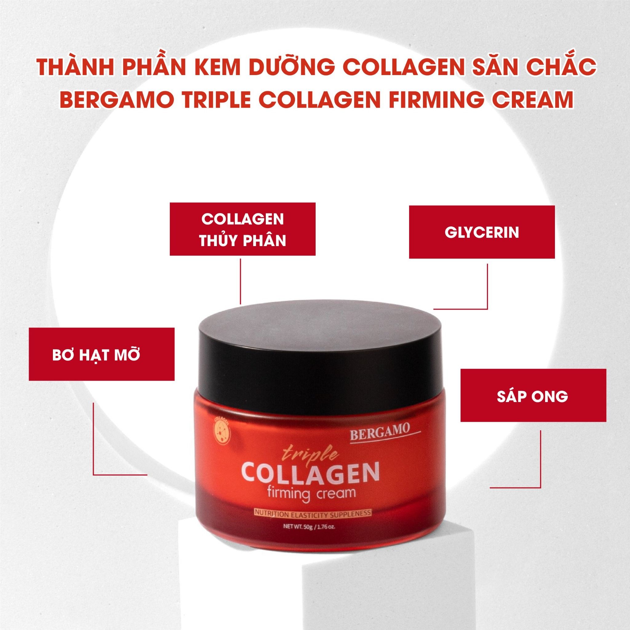 KEM DƯỠNG COLLAGEN SĂN CHẮC BERGAMO TRIPLE COLLAGEN FIRMING CREAM 50G