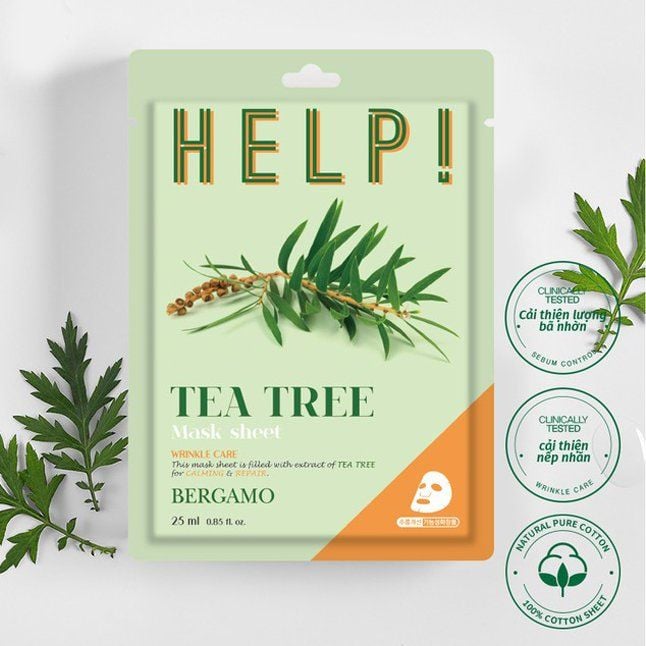 MẶT NẠ BERGAMO HELP MASK PACK TEA TREE - TRÀM TRÀ