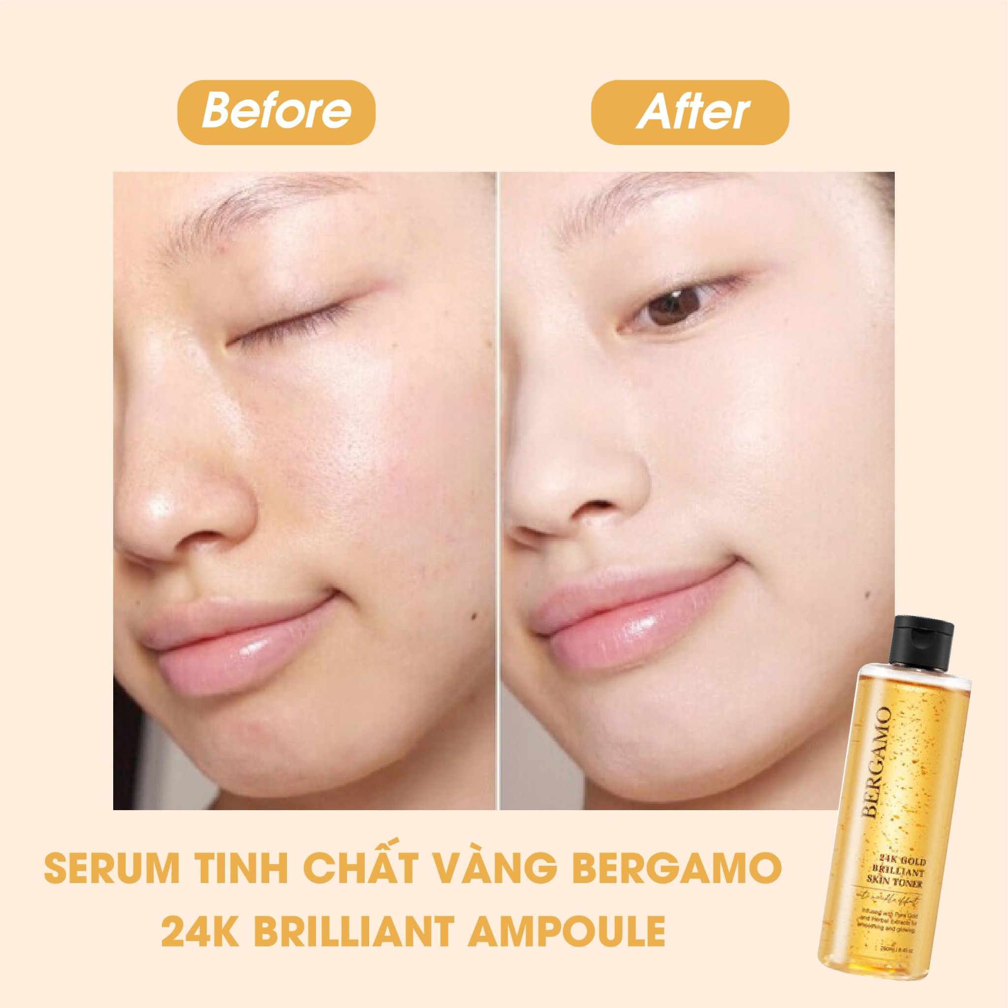 TONER VÀNG BERGAMO 24K GOLD BRILLIANT SKIN 250ML