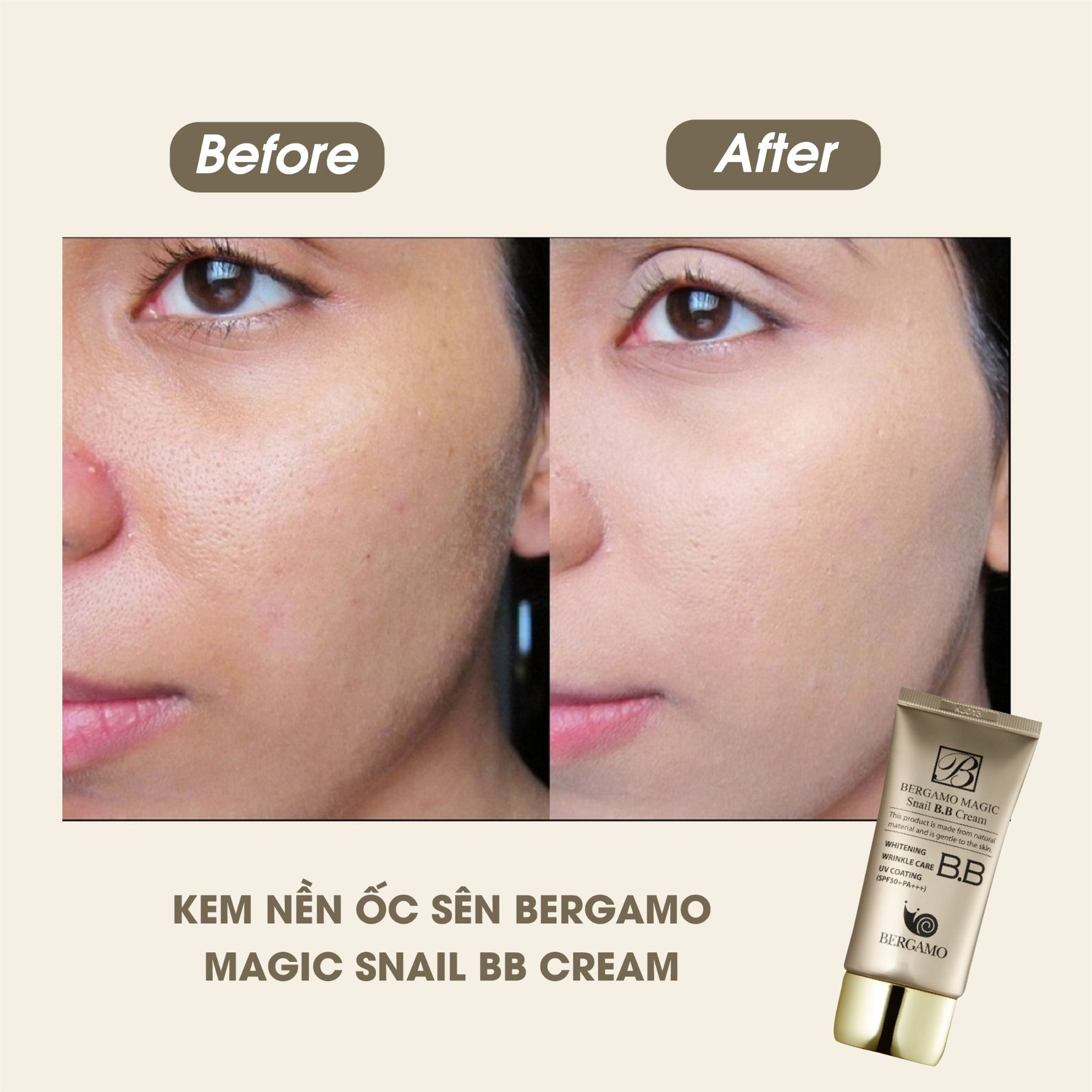 KEM NỀN ỐC SÊN BERGAMO MAGIC SNAIL BB CREAM 50ML