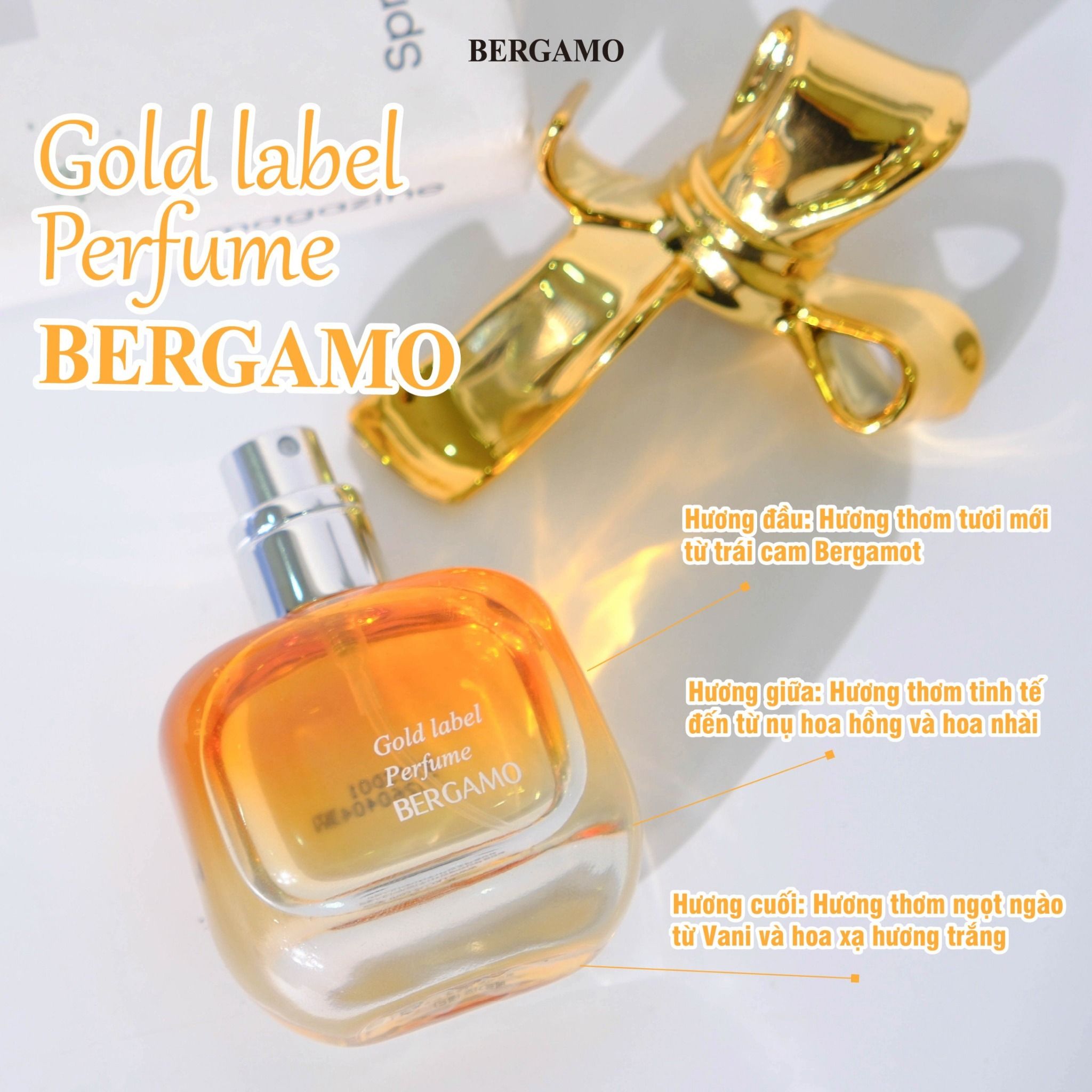 NƯỚC HOA BERGAMO MÀU VÀNG BERGAMO GOLD LABEL PERFUME  30ML