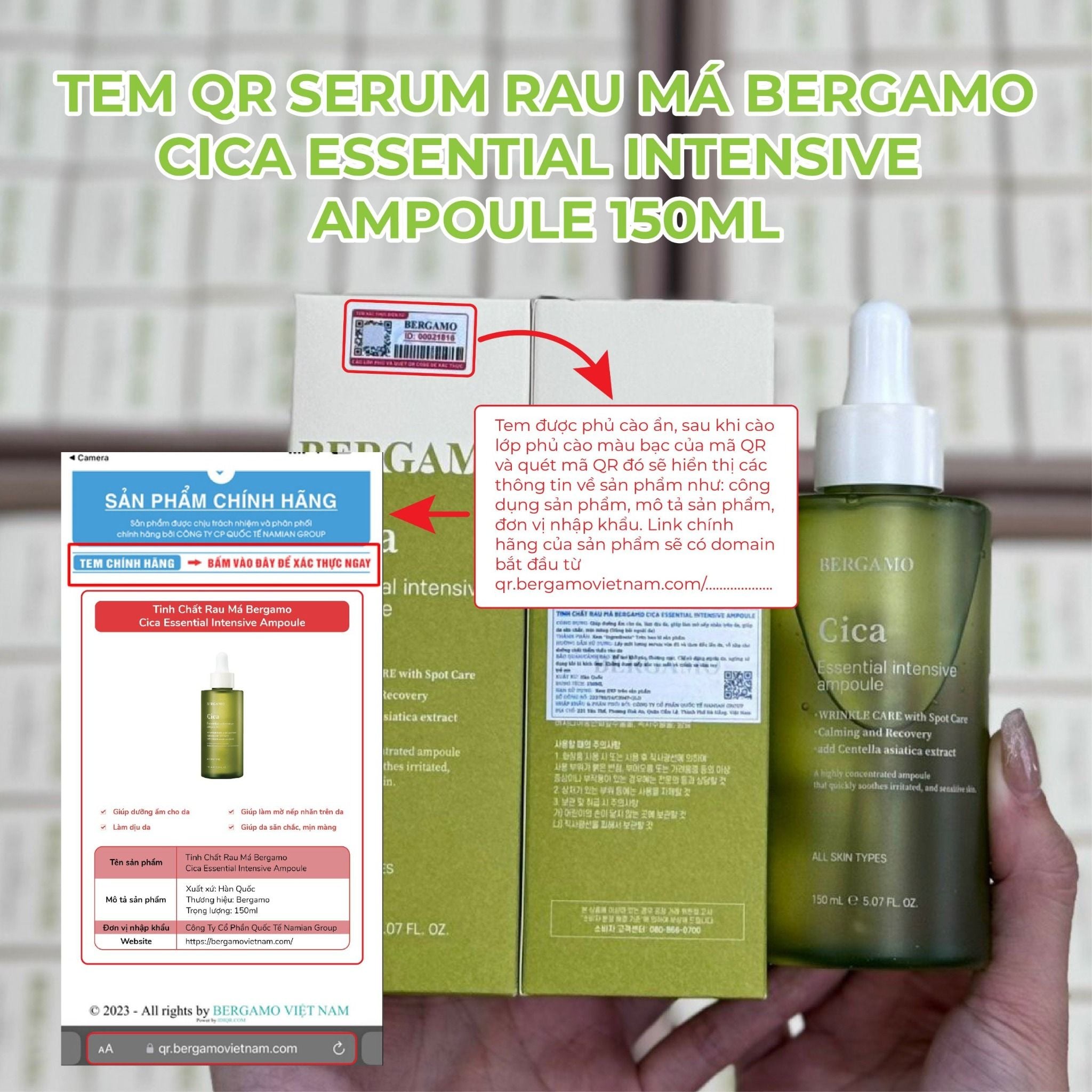 SERUM RAU MÁ BERGAMO CICA ESSENTIAL INTENSIVE AMPOULE 150ML