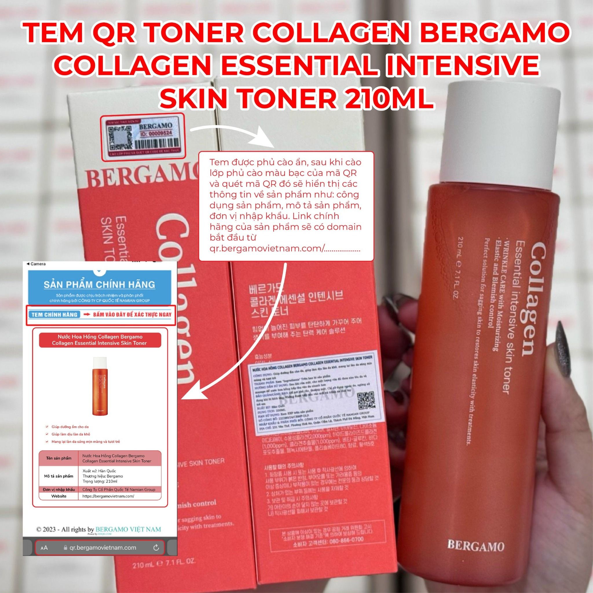TONER COLLAGEN BERGAMO COLLAGEN ESSENTIAL INTENSIVE SKIN TONER 210ML