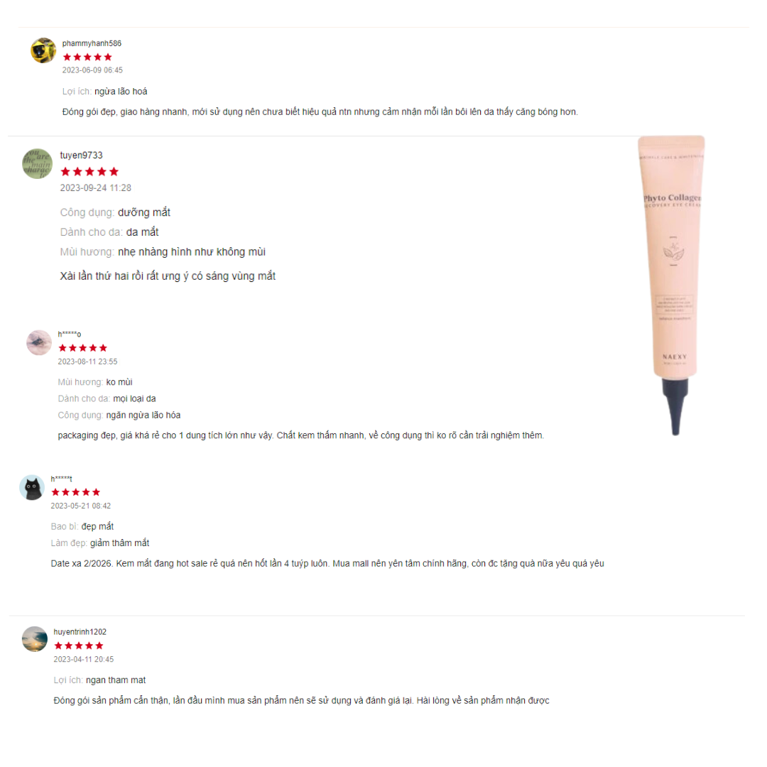 KEM DƯỠNG MẮT COLLAGEN NAEXY PHYTO COLLAGEN RECOVERY EYE CREAM 40ML