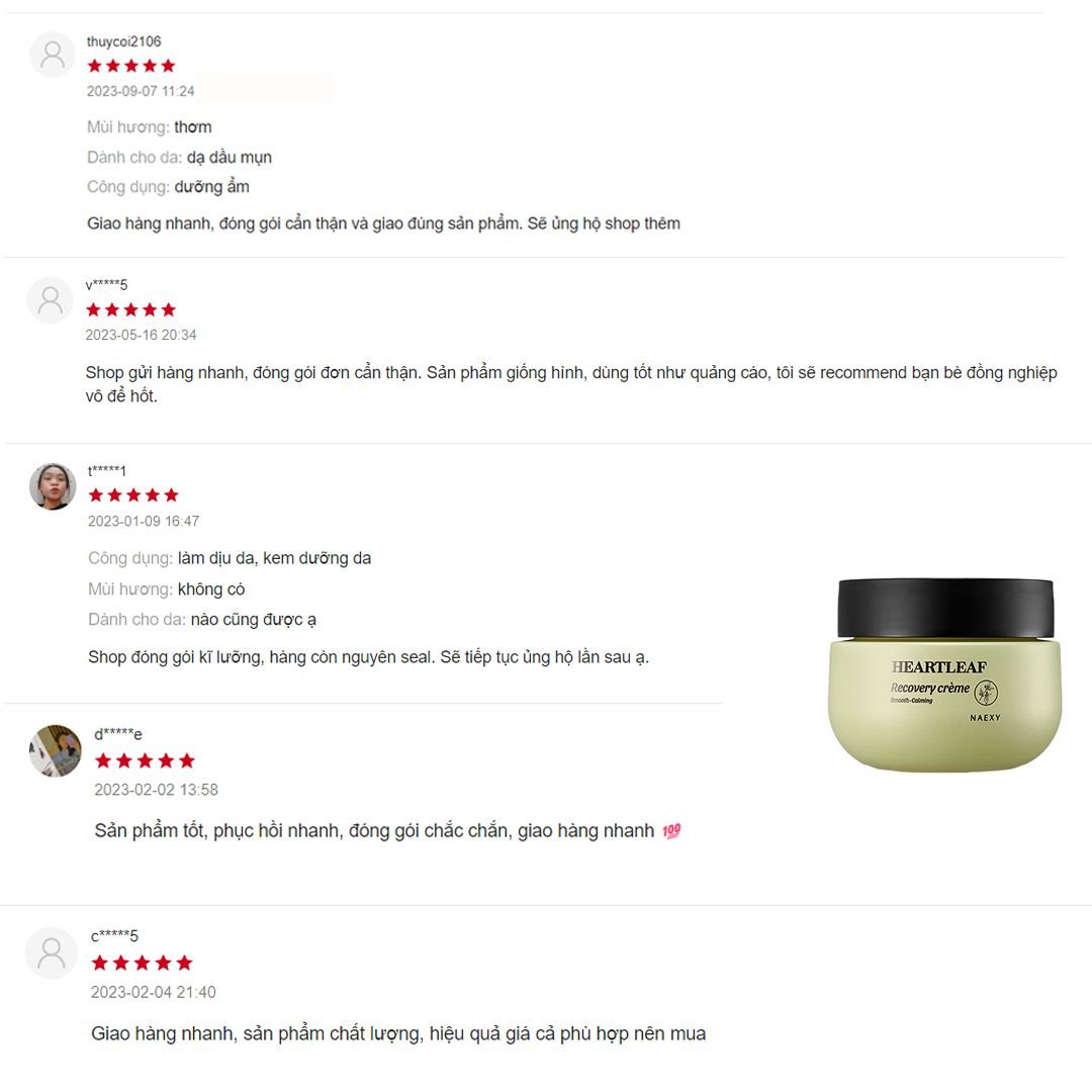 KEM DƯỠNG HỖ TRỢ PHỤC HỒI DIẾP CÁ NAEXY HEARTLEAF RECOVERY CREAM 50G