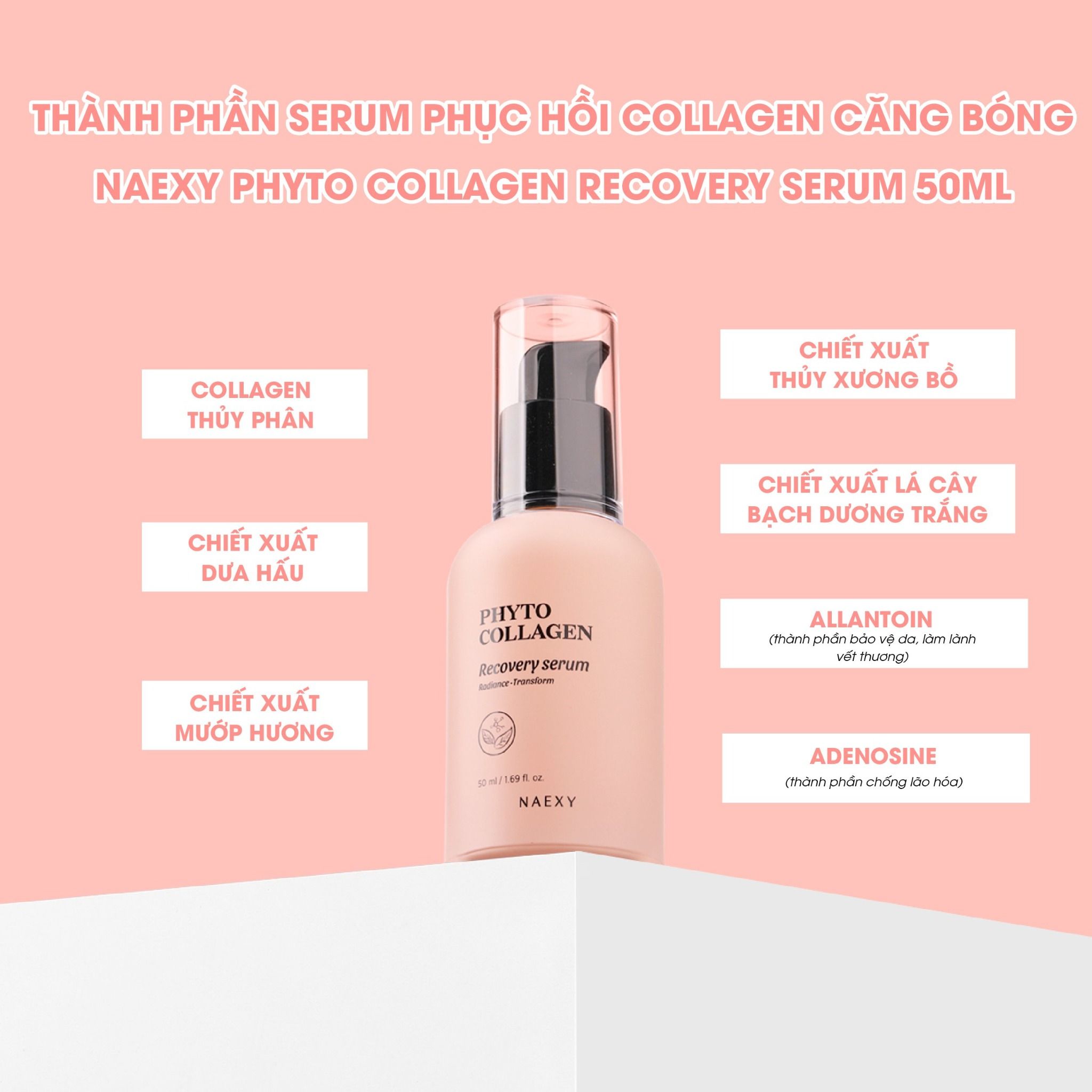 SERUM HỖ TRỢ PHỤC HỒI COLLAGEN CĂNG BÓNG NAEXY PHYTO COLLAGEN RECOVERY SERUM 50ML