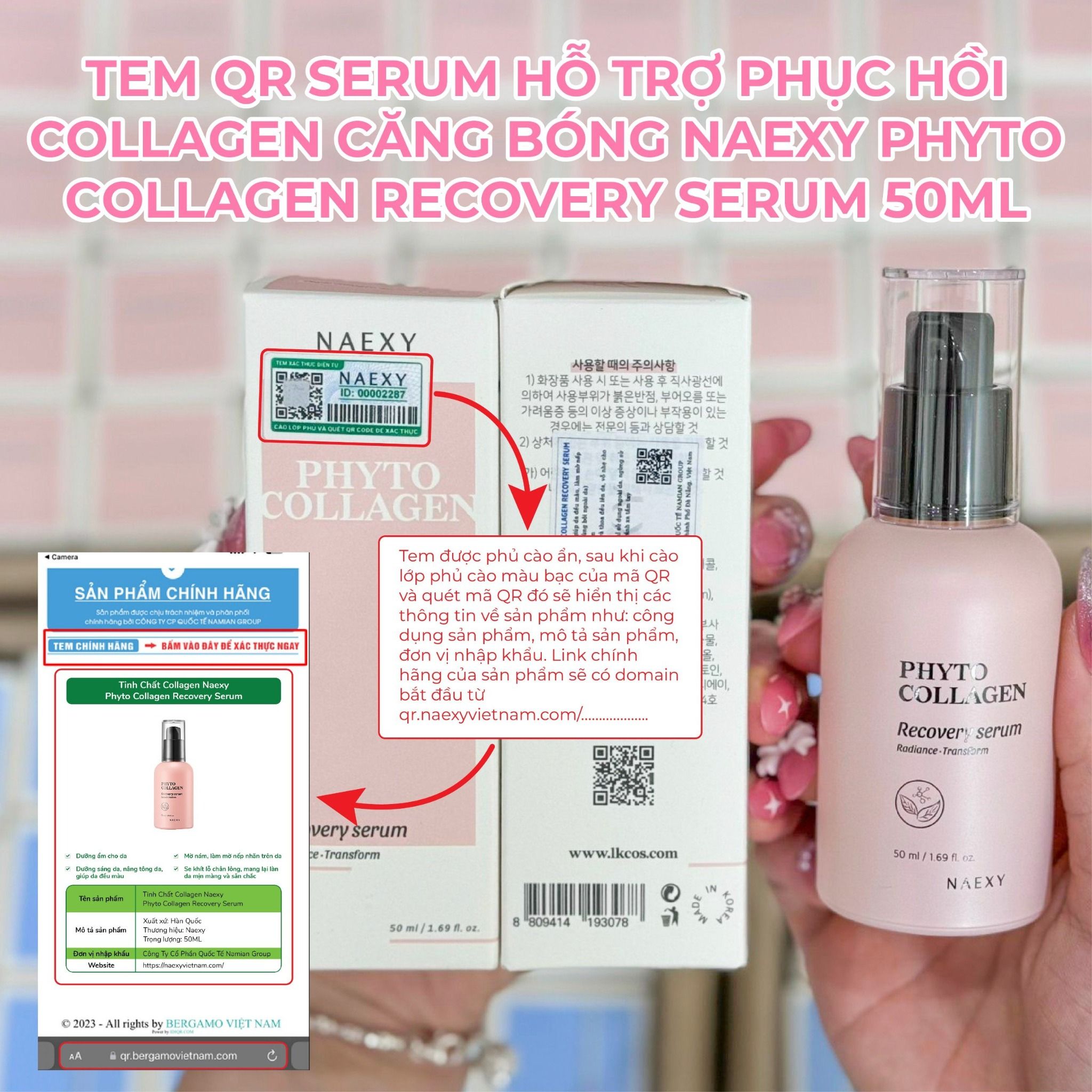 SERUM HỖ TRỢ PHỤC HỒI COLLAGEN CĂNG BÓNG NAEXY PHYTO COLLAGEN RECOVERY SERUM 50ML