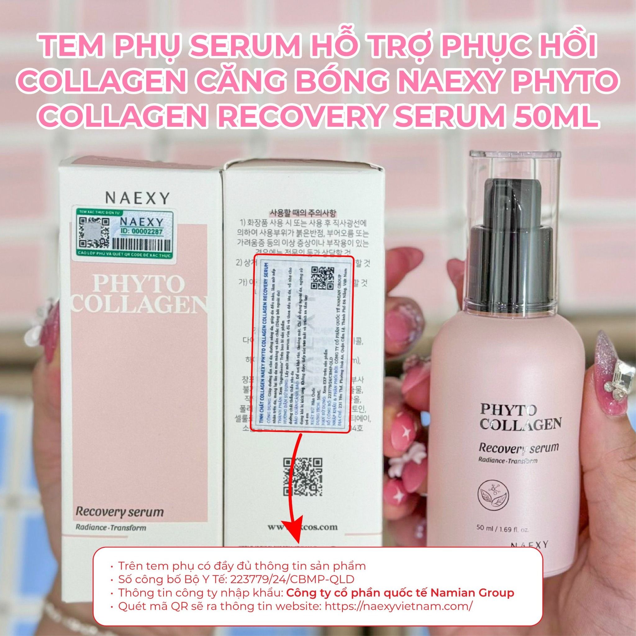 SERUM HỖ TRỢ PHỤC HỒI COLLAGEN CĂNG BÓNG NAEXY PHYTO COLLAGEN RECOVERY SERUM 50ML