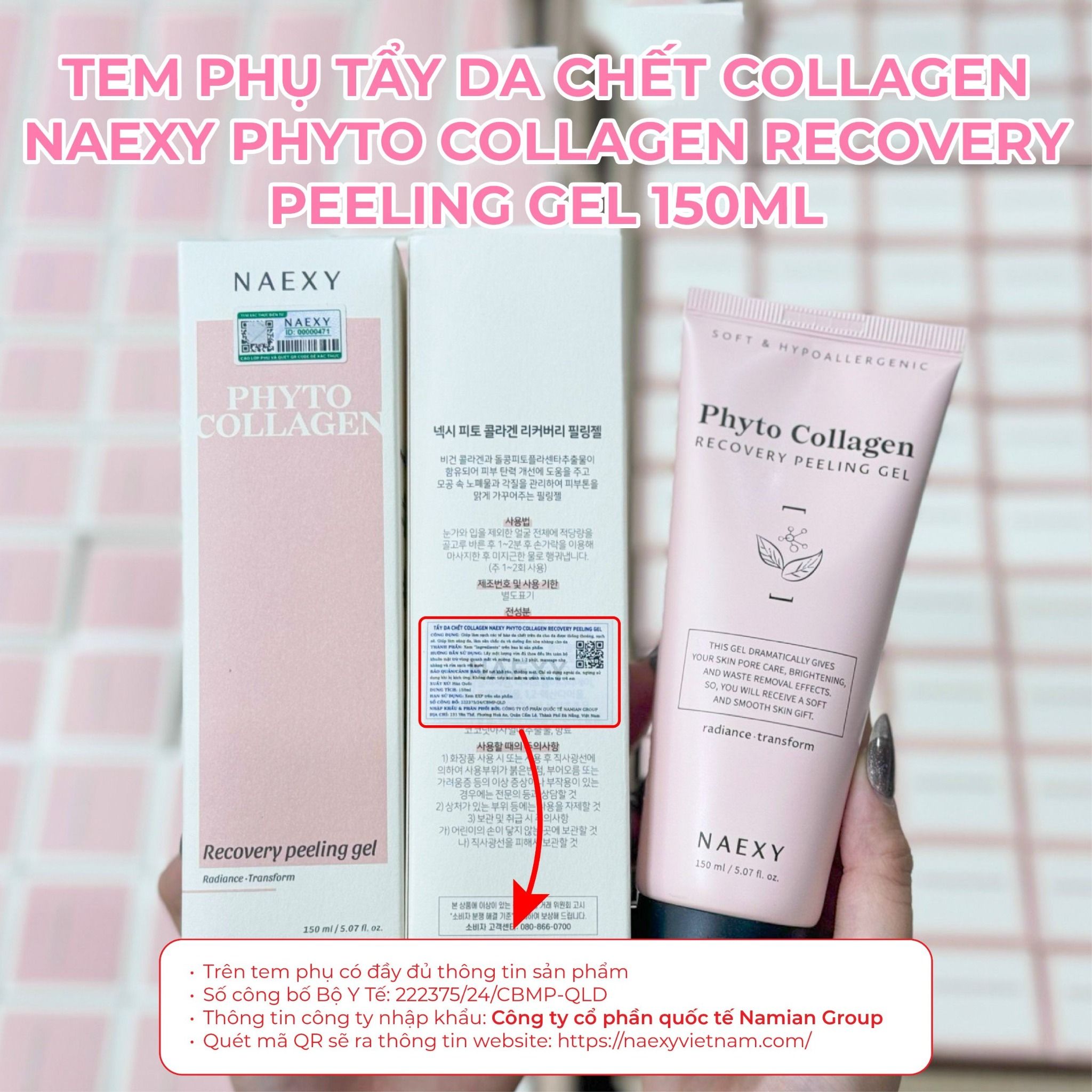 TẨY DA CHẾT COLLAGEN NAEXY PHYTO COLLAGEN RECOVERY PEELING GEL 150ML