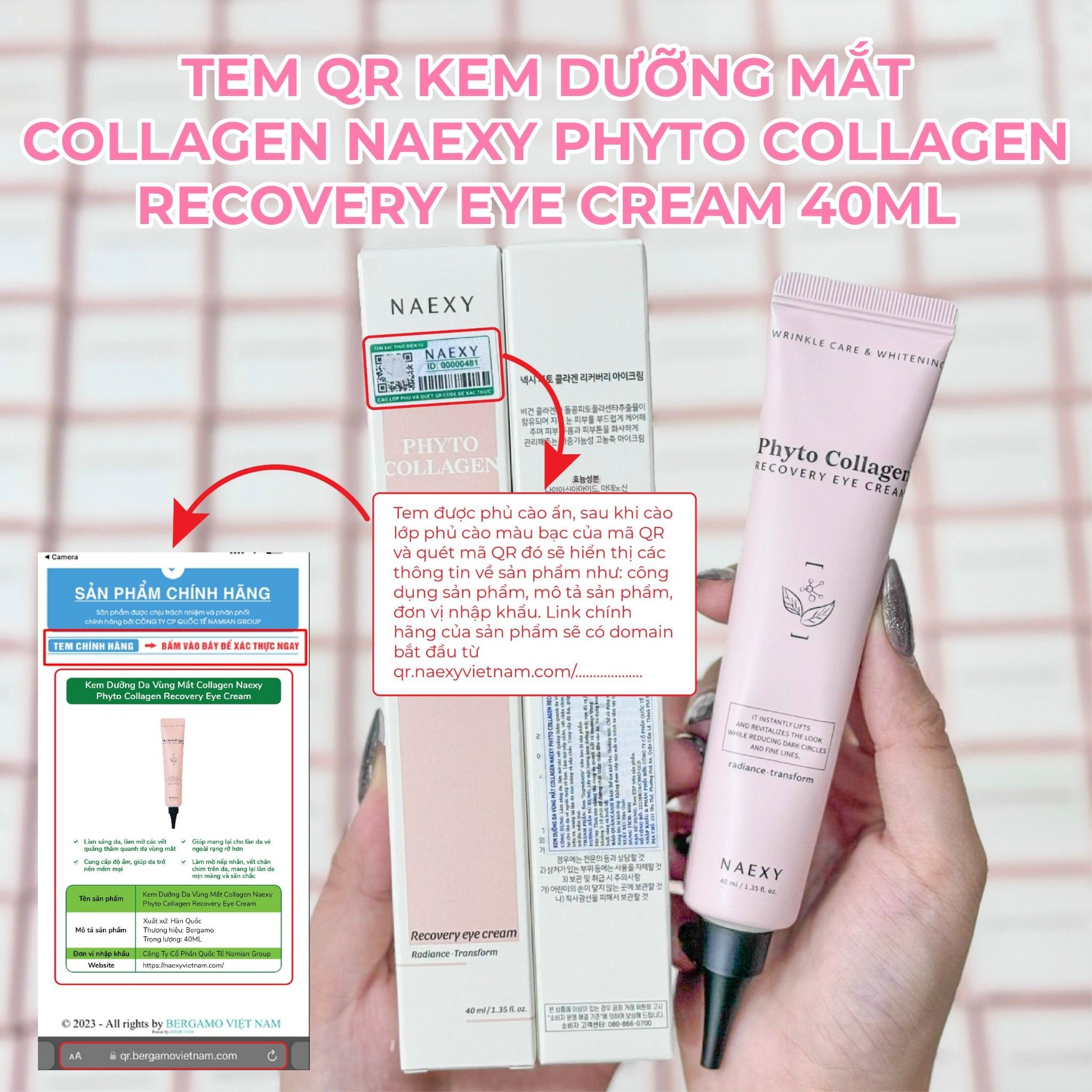 KEM DƯỠNG MẮT COLLAGEN NAEXY PHYTO COLLAGEN RECOVERY EYE CREAM 40ML