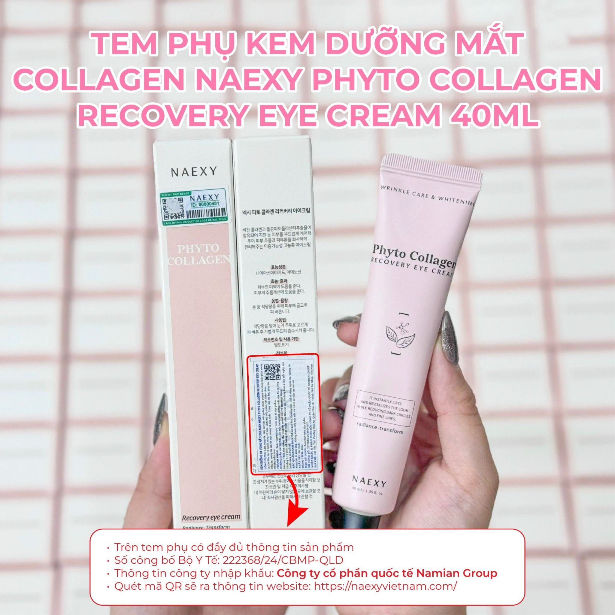 KEM DƯỠNG MẮT COLLAGEN NAEXY PHYTO COLLAGEN RECOVERY EYE CREAM 40ML
