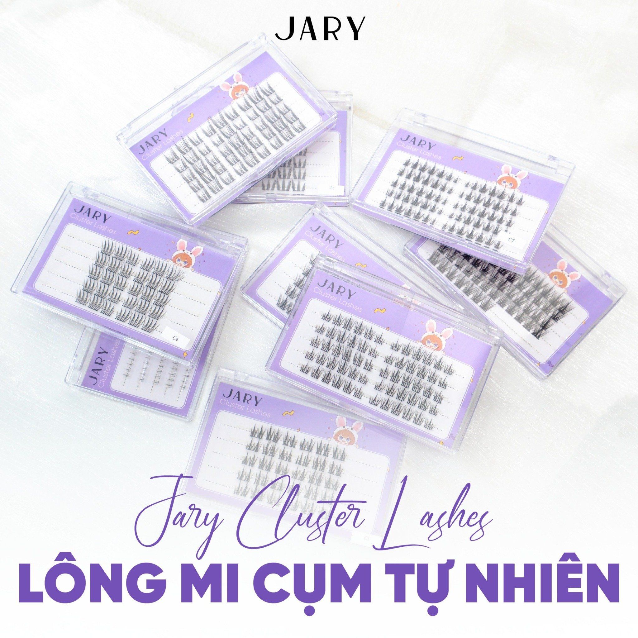 LÔNG MI CỤM TỰ NHIÊN JARY CLUSTER LASHES HỘP NHỰA 5 HÀNG - C2 TAI THỎ NHẠT