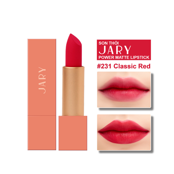 SON THỎI LÌ JARY POWER MATTE LIPSTICK 231 CLASSIC RED - ĐỎ TƯƠI