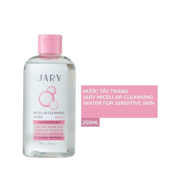 NƯỚC TẨY TRANG JARY MICELLAR CLEANSING WATER MÀU HỒNG - DÀNH CHO DA KHÔ, THƯỜNG, NHẠY CẢM