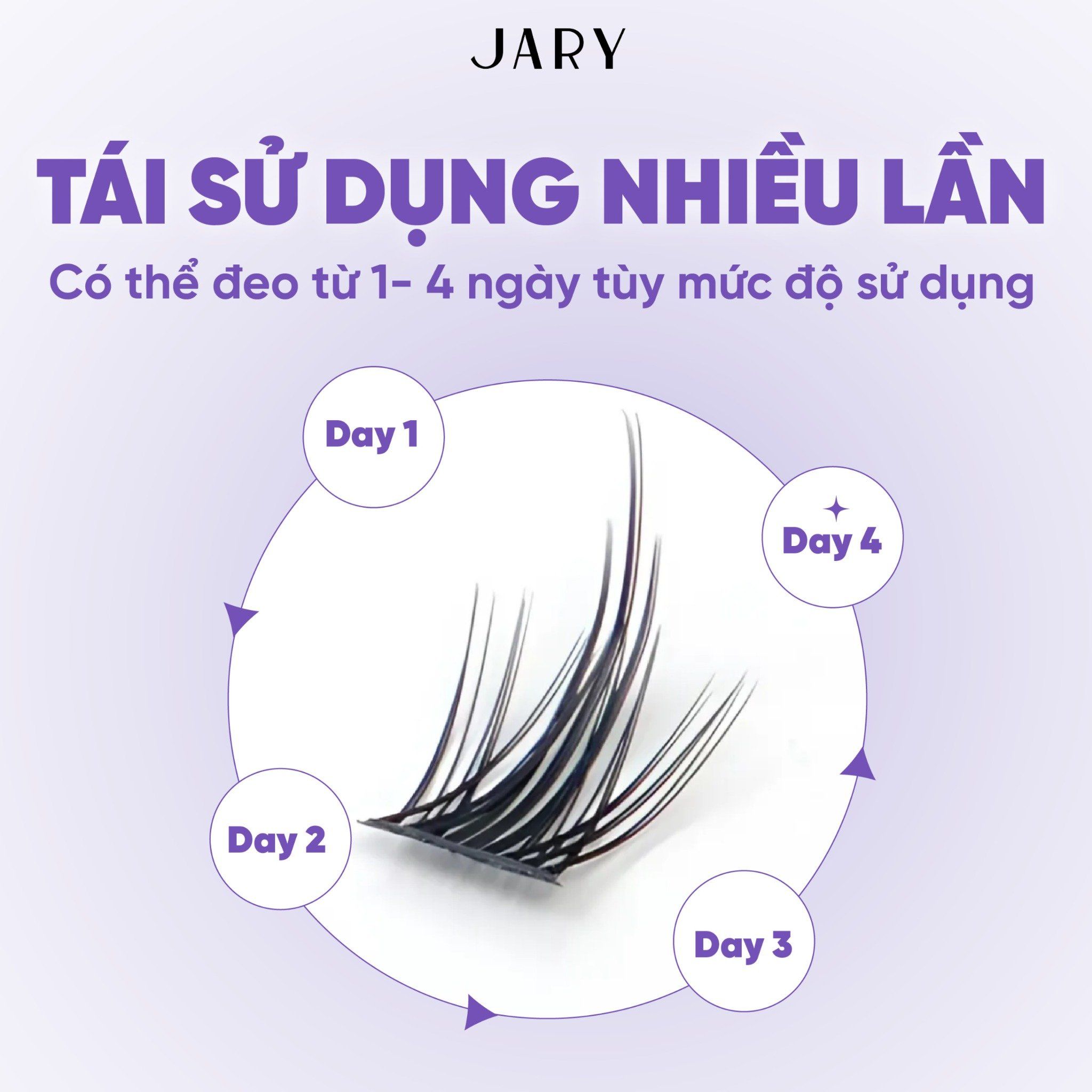 LÔNG MI CỤM TỰ NHIÊN JARY CLUSTER LASHES HỘP NHỰA 5 HÀNG - C2 TAI THỎ NHẠT