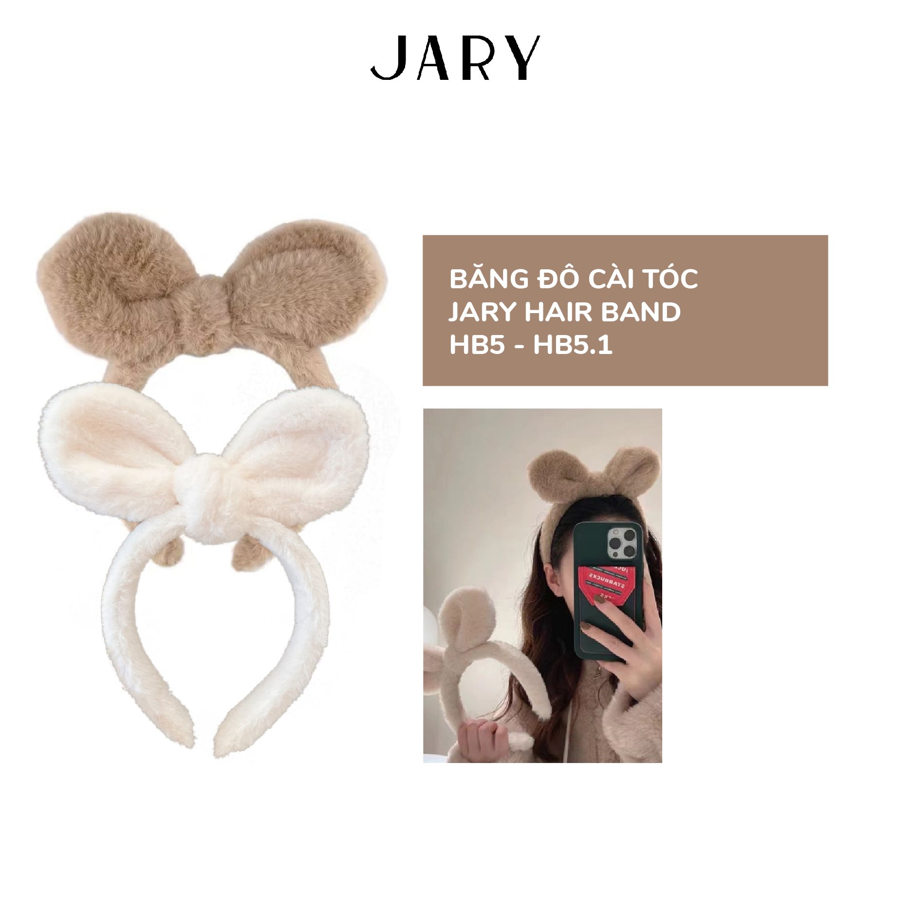 BĂNG ĐÔ CÀI TÓC HÌNH NƠ JARY HAIR BAND - HB5 - HB5.1