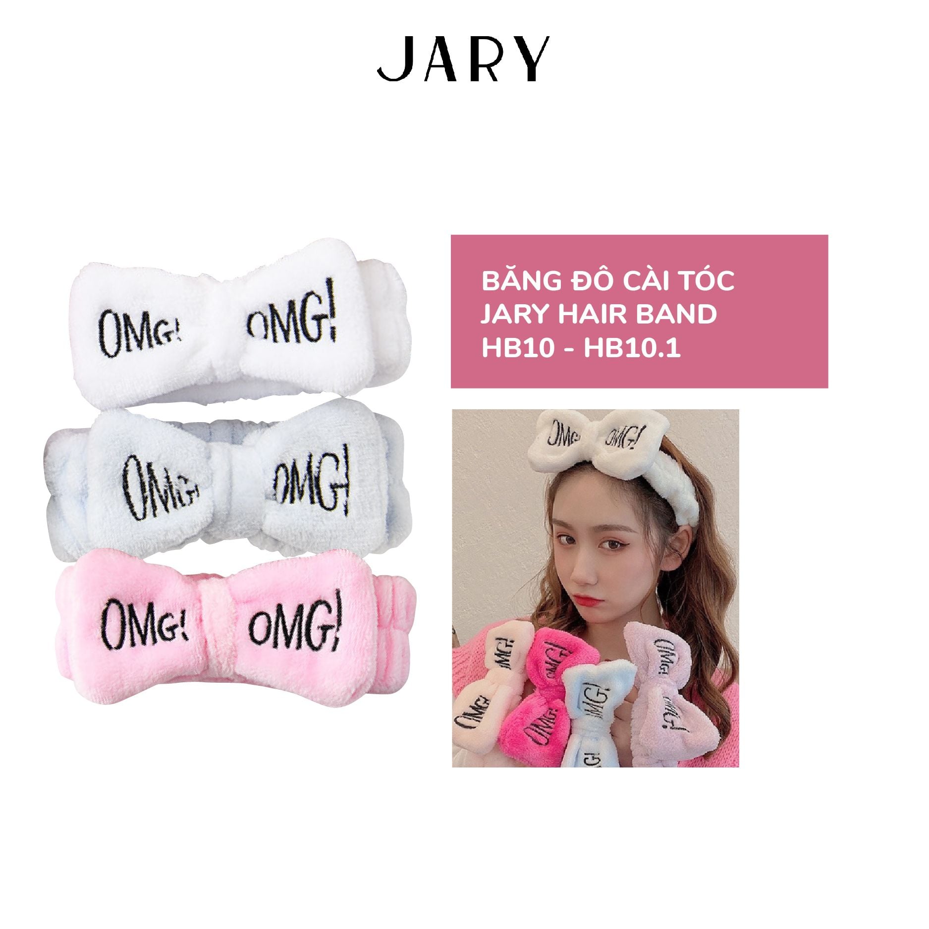 BĂNG ĐÔ CÀI TÓC HÌNH NƠ CHỮ OMG JARY HAIR BAND - HB10 - HB10.1