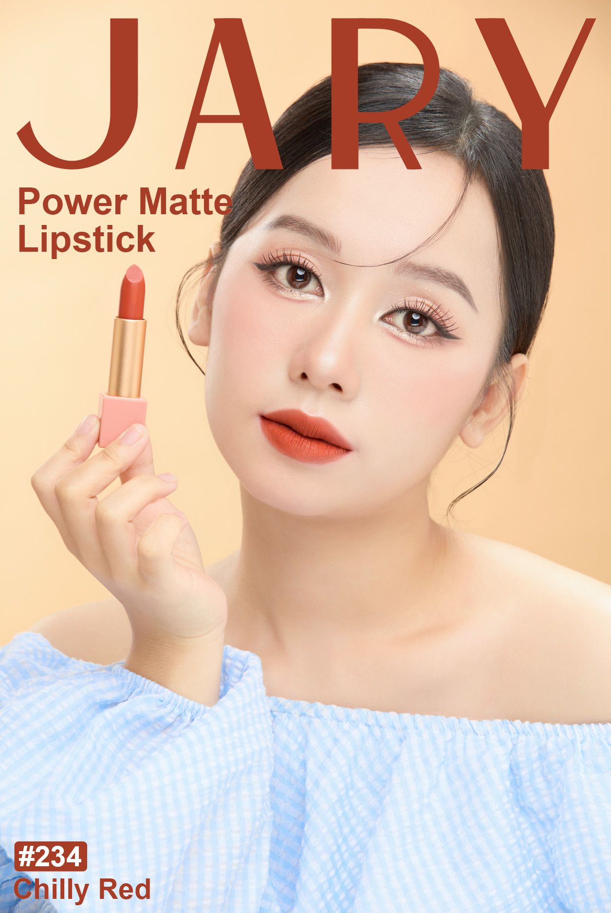 SON THỎI LÌ JARY POWER MATTE LIPSTICK 234 CHILLY RED - CAM CHÁY