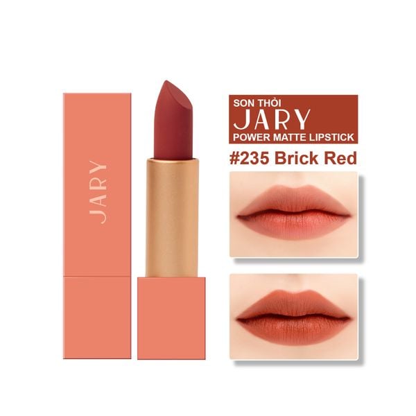 SON THỎI LÌ JARY POWER MATTE LIPSTICK 235 BRICK RED - ĐỎ NÂU