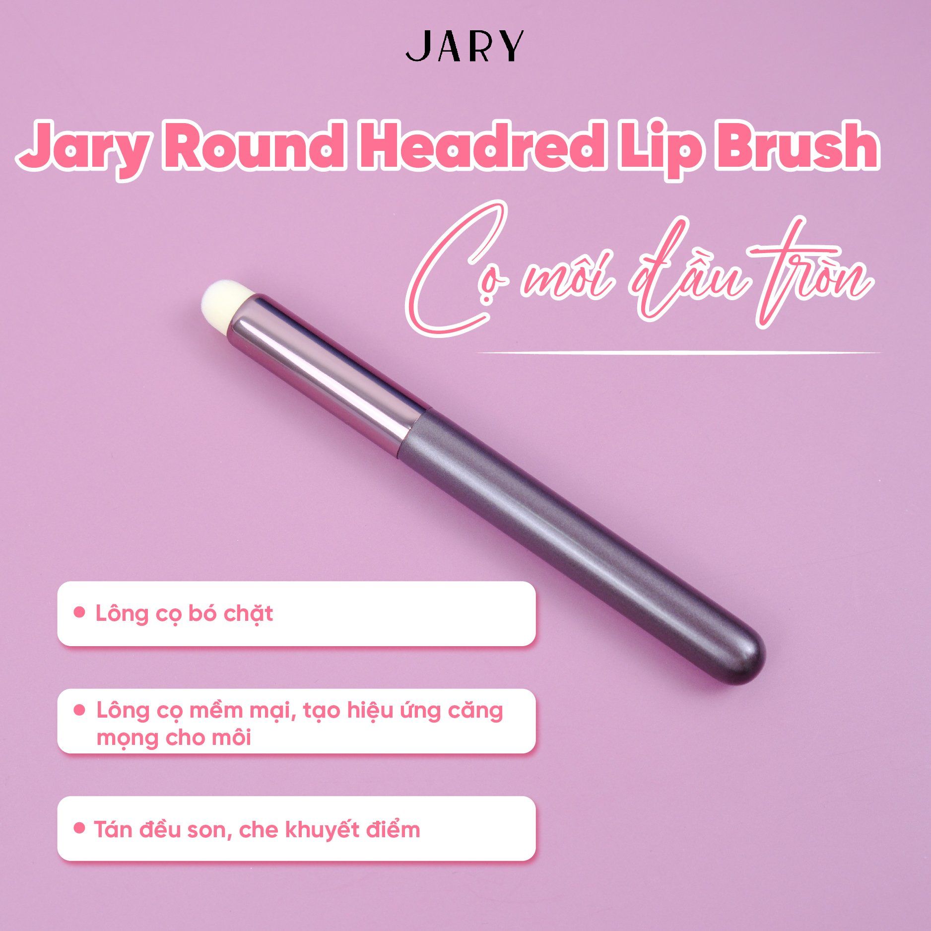 CỌ TÁN MÔI ĐẦU TRÒN LÙN JARY ROUND HEADRED LIP BRUSH - KHÔNG TÚI