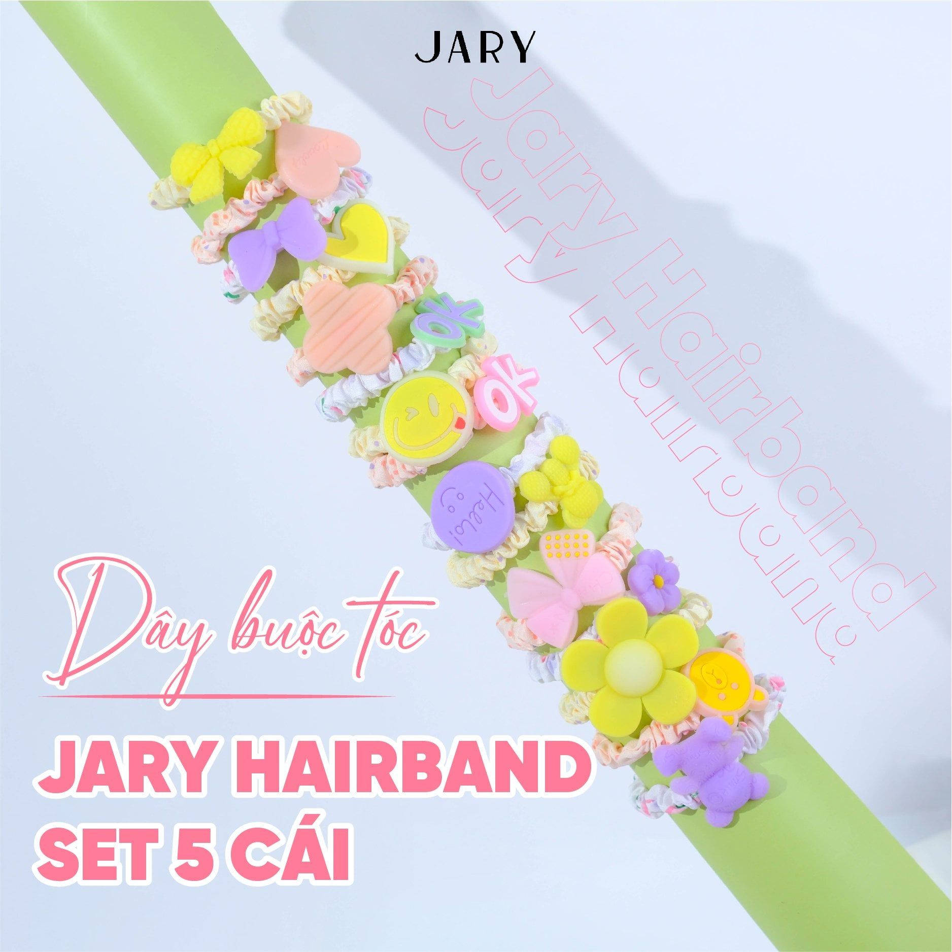 DÂY BUỘC TÓC JARY HAIRBAND SET 5 CÁI - HB1 - HB1.0 - HB1.0.2 - MÀU VÀNG
