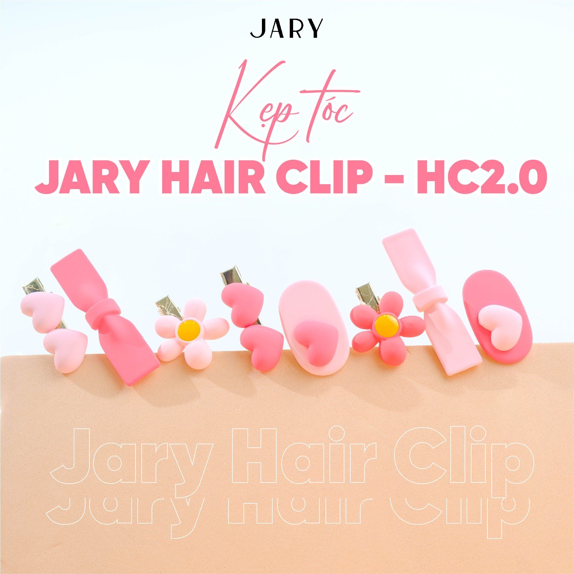 KẸP TÓC JARY HAIR CLIP - HC2 - HC2.0 - HC2.0.2 - BÔNG HOA ĐÔI