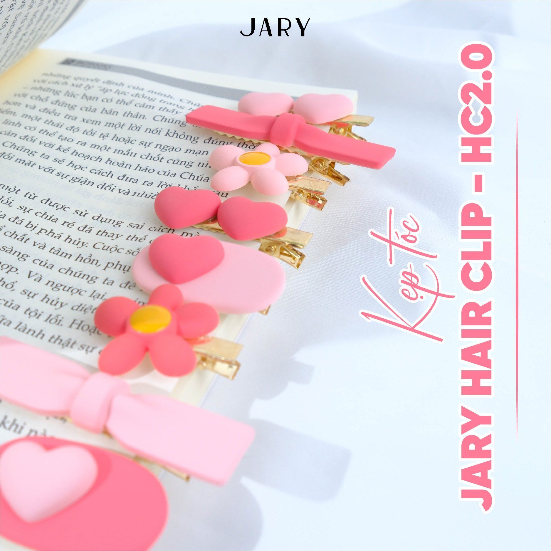 KẸP TÓC JARY HAIR CLIP - HC2 - HC2.0 - HC2.0.2 - BÔNG HOA ĐÔI