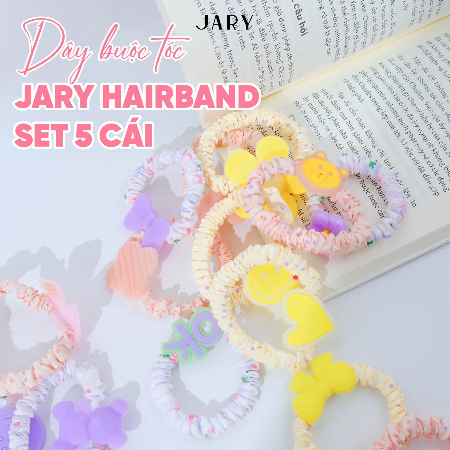 DÂY BUỘC TÓC JARY HAIRBAND SET 5 CÁI - HB1 - HB1.0 - HB1.0.2 - MÀU VÀNG