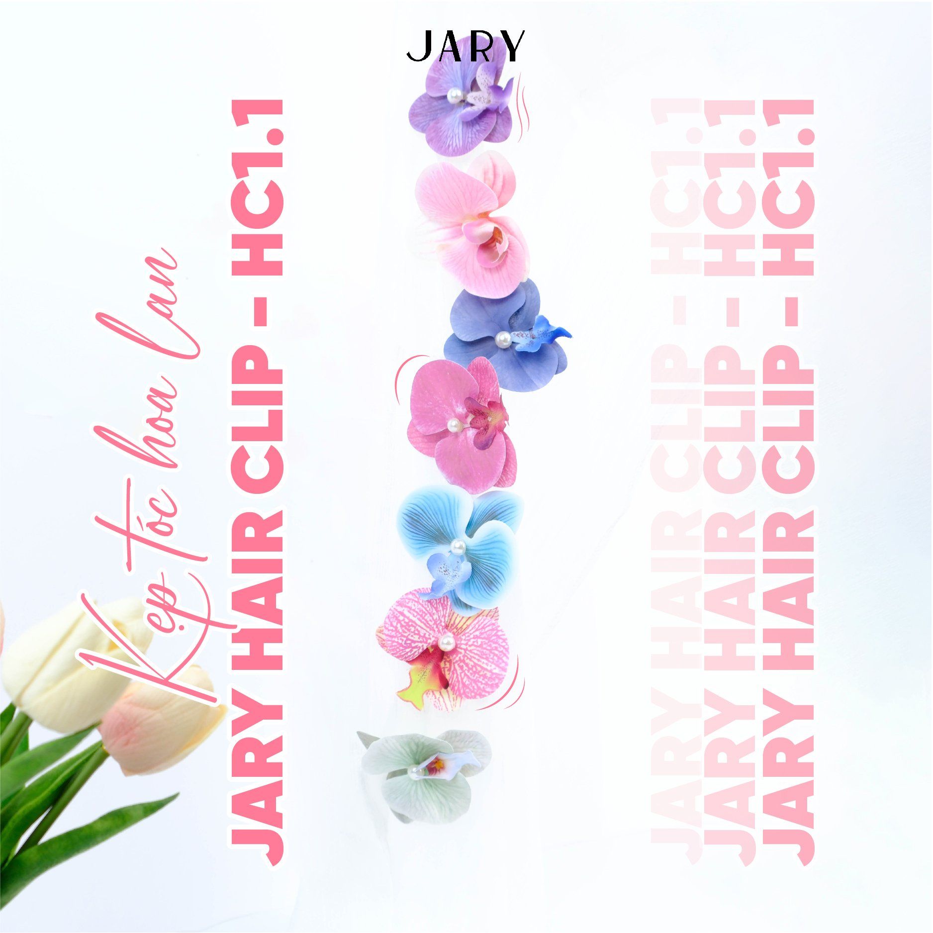 KẸP TÓC HOA LAN JARY HAIR CLIP - HC1 - HC1.1 - HC1.1.2 - MÀU HỒNG PHẤN