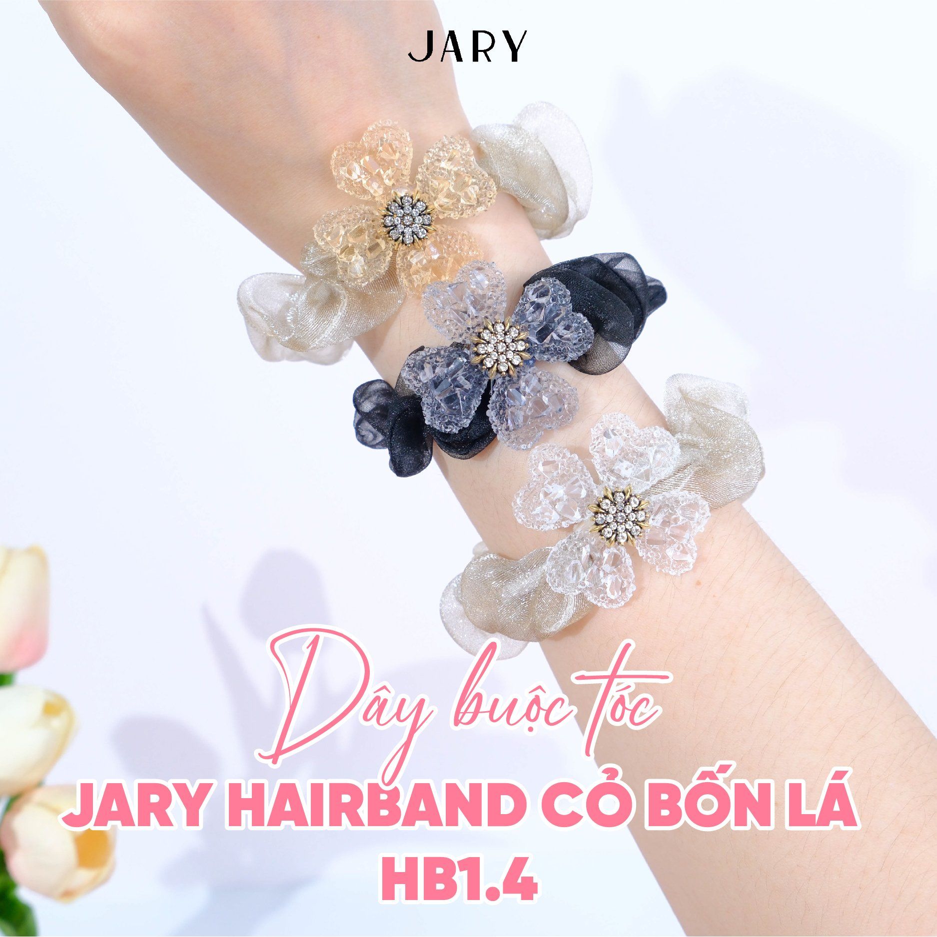 DÂY BUỘC TÓC JARY HAIRBAND CỎ BỐN LÁ - HB1 - HB1.4 - HB1.4.0 - MÀU NÂU