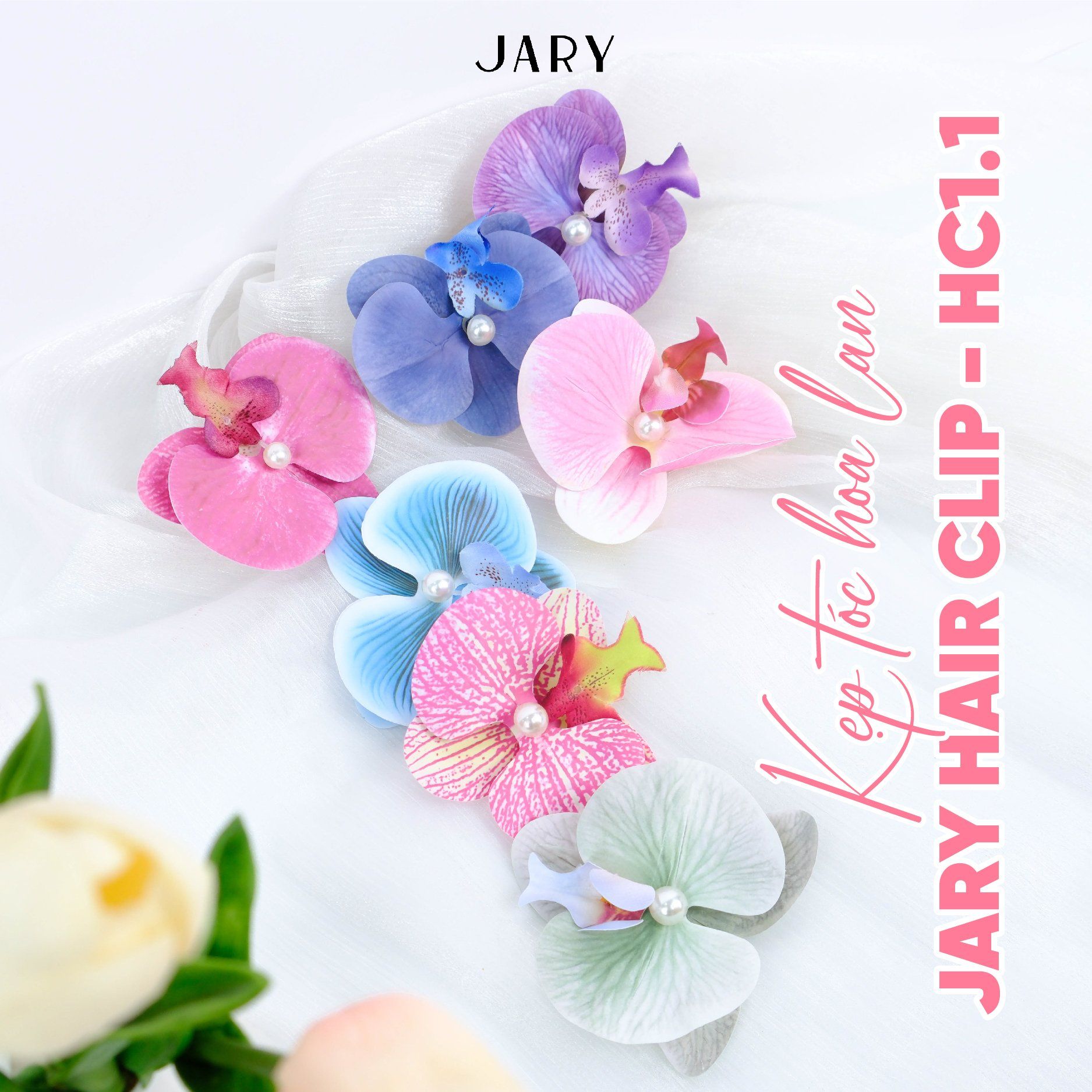 KẸP TÓC HOA LAN JARY HAIR CLIP - HC1 - HC1.1 - HC1.1.2 - MÀU HỒNG PHẤN