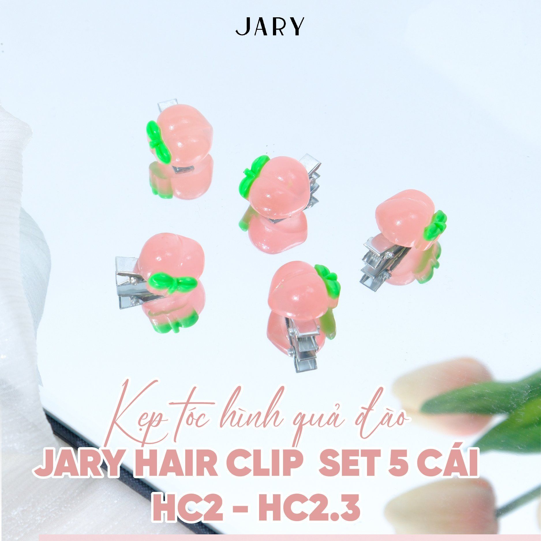 KẸP TÓC JARY HAIR CLIP SET 5 CÁI - HC2 - HC2.3 - HC2.3.1 - HÌNH QUẢ ĐÀO