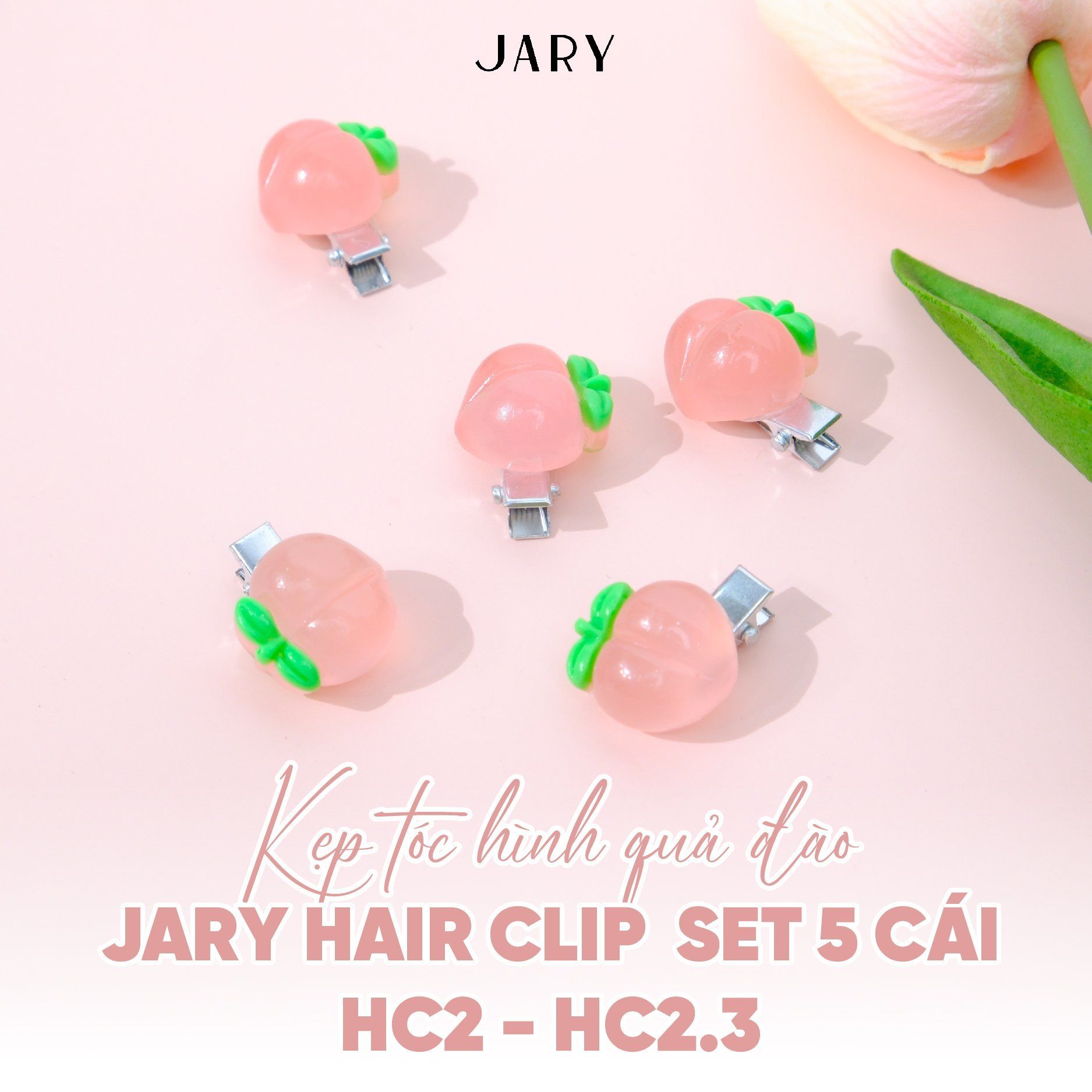 KẸP TÓC JARY HAIR CLIP SET 5 CÁI - HC2 - HC2.3 - HC2.3.1 - HÌNH QUẢ ĐÀO