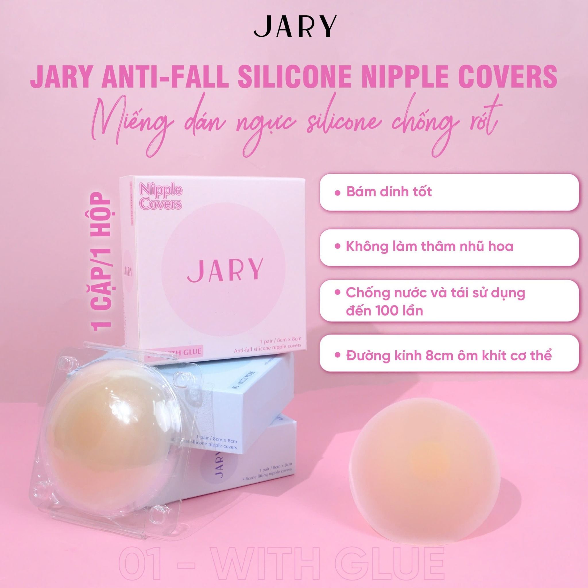 MIẾNG DÁN NGỰC SILICONE JARY NIPPLE COVERS - 01 - CHỐNG RỚT