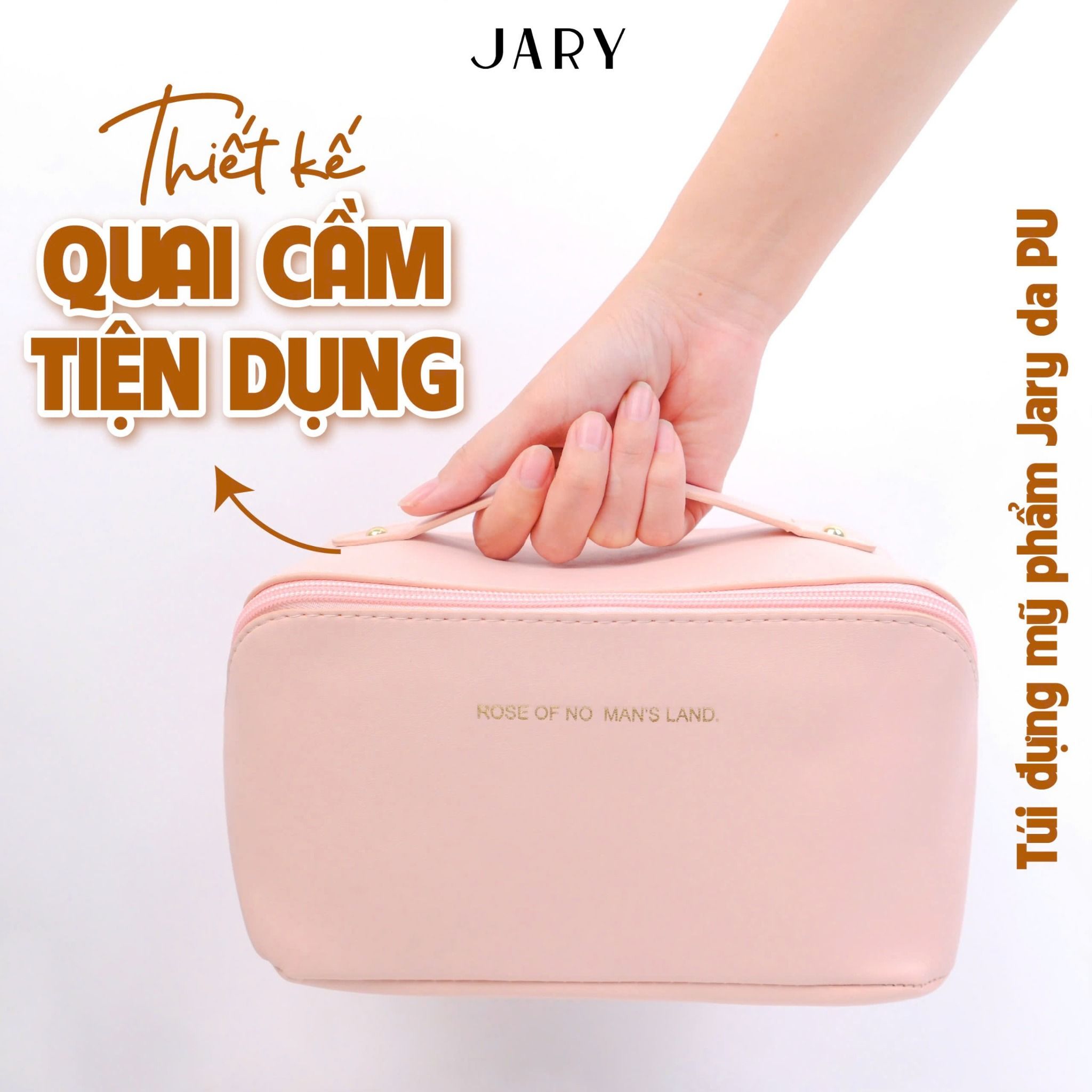 TÚI ĐỰNG MỸ PHẨM JARY DA PU - MÀU HỒNG