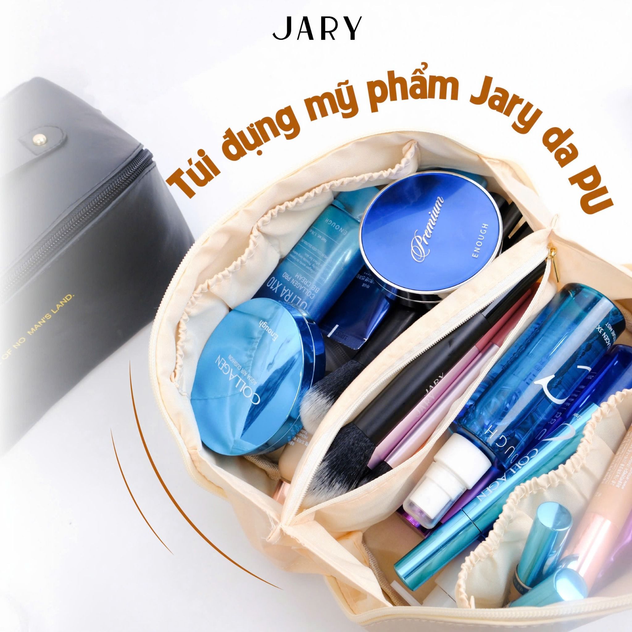 TÚI ĐỰNG MỸ PHẨM JARY DA PU - MÀU ĐEN